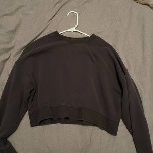 BDG cropped dark grey crewneck